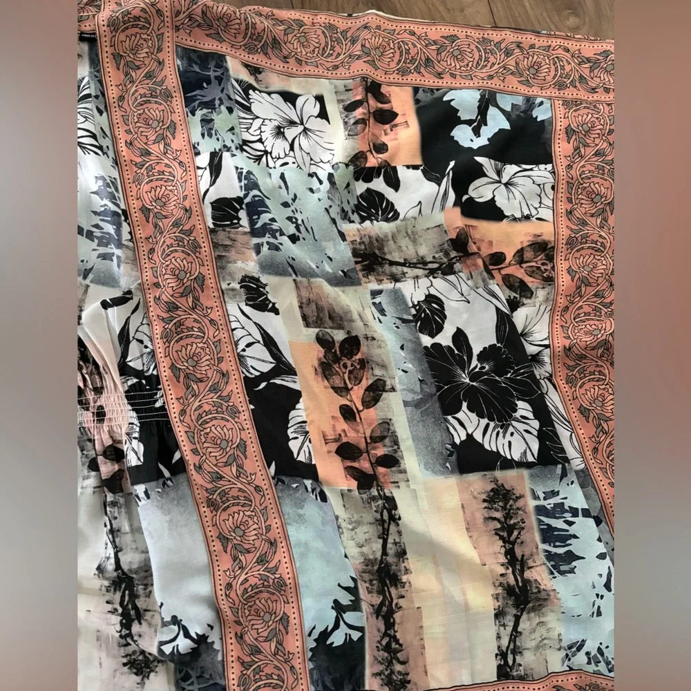 Tolani Boho Floral Open Front Kimono Top Size 2X - Picture 8 of 12